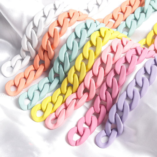 22mm*30mm Acrylic Multi Color Twisted Chain Links for Jewelry Making DIY Bracelet Necklace Earrings Accessories-9