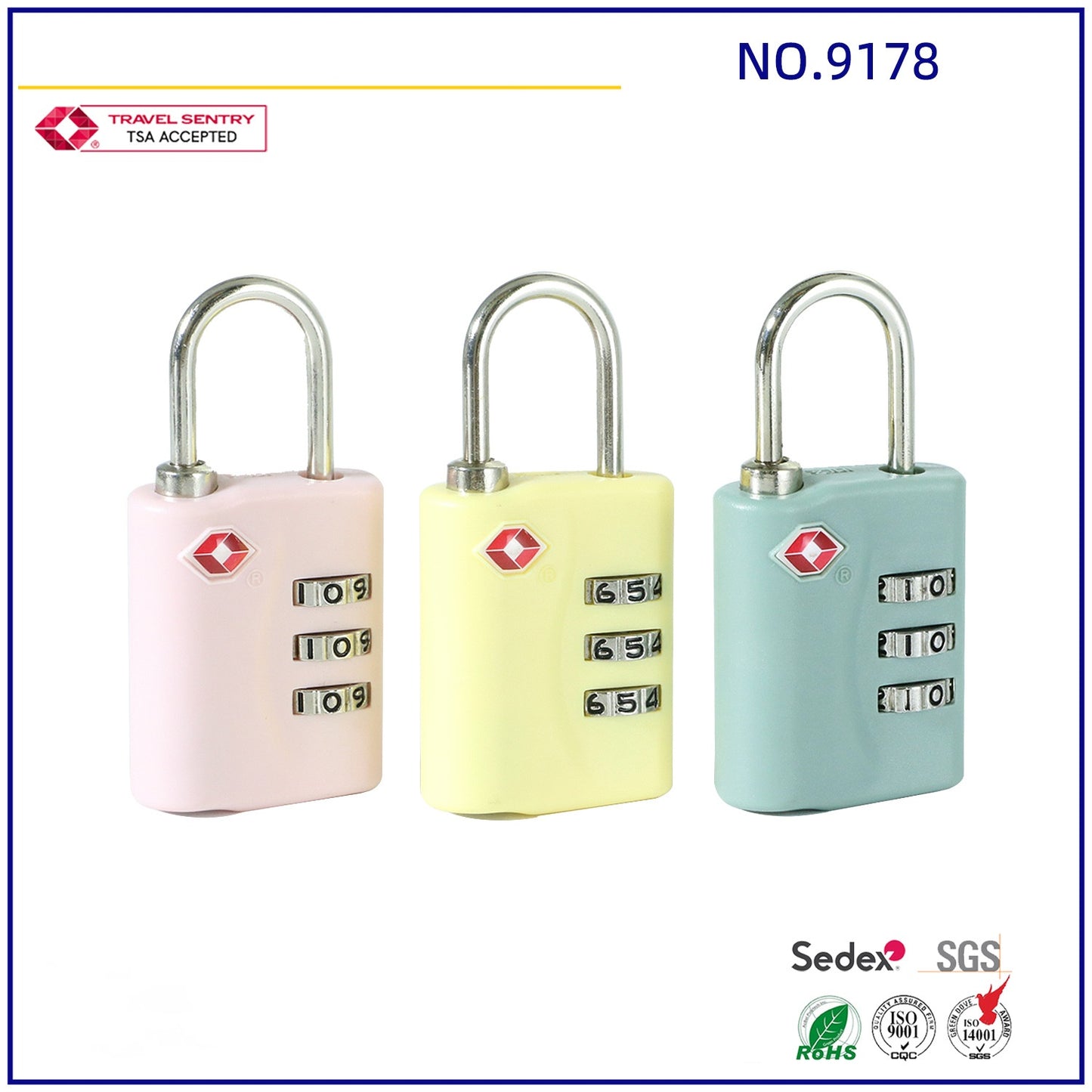 TSA high quality zinc alloy TSA anti-theft lock backpack luggage combination password padlock-9