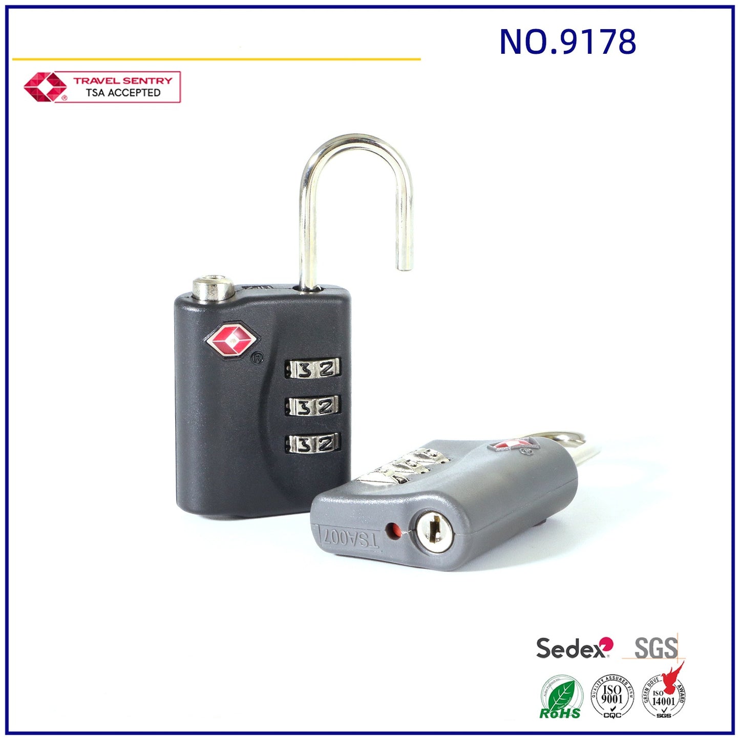 TSA high quality zinc alloy TSA anti-theft lock backpack luggage combination password padlock-9